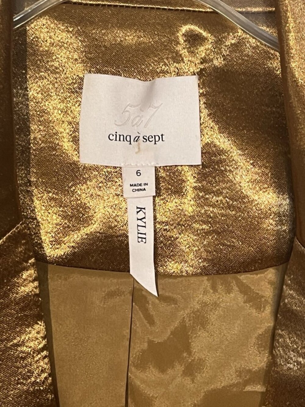Cinq a Sept Kylie Cinnamon Satin Ruched Sleeves Blazer Jacket - Picture 6 of 12